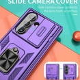 thumbnail image 5 of Dteck for Samsung Galaxy Z Fold 7 2025 Case, Heavy Duty Protective Slide Lens Cover Hinge Protection 360 Degree Ring Magnetic Kickstand Rugged Shockproof Full Protective Phone Cover, Purple, 5 of 6