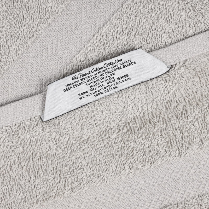 Superior Franklin 6-Piece Cotton Towel Set, Super Soft Quick Dry Fade Resistant Towels, Silver