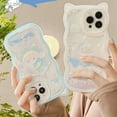 thumbnail image 6 of Pearl Glitter Liquid Quicksand Cute Cat Ear Wave Edge Cartoon Moon Rabbit Phone Case, Shockproof Soft Case for iPhone 11 Pro Max, 6 of 13