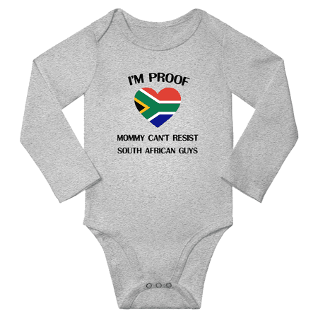 

I m Proof Mommy Can t Resist South African Guys Baby Long Sleeve Bodysuit Outfits (Gray 24 Months)
