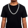thumbnail image 5 of HH Bling Empire Iced Out Diamond Cuban Link Chain for Men and Women,Silver or Gold Miami Cuban Necklaces Hip Hop,Chunky Chains 16-30 Inches (Silver-30"), 5 of 12