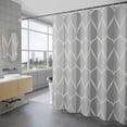 thumbnail image 3 of Cortina de ducha geométrica Caihaooo, juego de cortina de ducha de tela con gancho, juego de alfombrillas de baño, lavable a máquina, moderna, decorativa para baño, duchas, bañeras, lavado a máquina, 3 of 5
