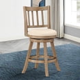 thumbnail image 6 of Benjara Adam 24" Solid Wood Swivel Counter Stool- Slatted Back- Ivory, 6 of 6