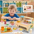 thumbnail image 3 of Juego de comida de madera plegable con mostrador de sándwiches, 56 piezas, 3 of 8