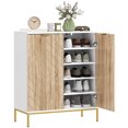 thumbnail image 1 of HOMCOM 15 Pairs Shoe Storage Cabinet with Doors, Adjustable Shelves, White, 1 of 10
