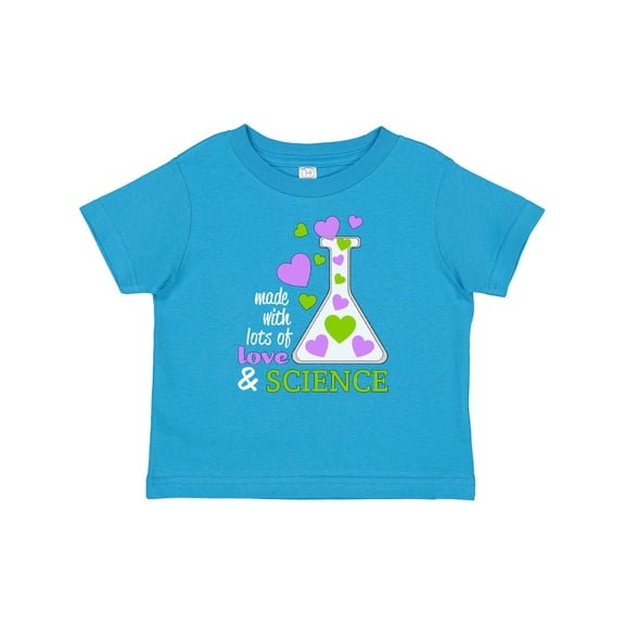 Inktastic Made with Lots of Love and Science Heart Bubbles in a Beaker Boys or Girls Baby T-Shirt