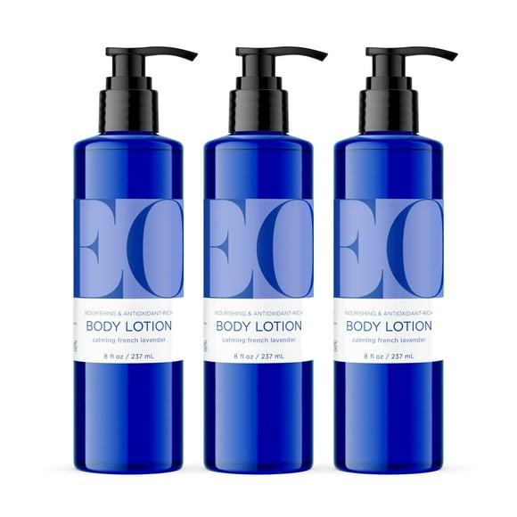 EO Body Lotion, 8 Ounce (Pack of 3), French Lavender, Organic Plant-Based, Botanical Extracts, Vitamin E with Pure Essential Oils