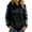 Black, variant on Denim Patchwork Hoodies for Women Loose Hooded Drawstring Pullover Sweatshirt Fall Long Sleeve Casual Tops with Pockets