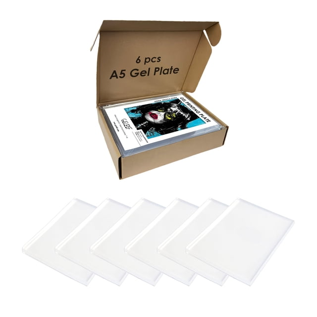 Set de placas de gel para impresión GELELF 5 x 7 cm, paquete de 6, con material premium