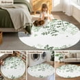 thumbnail image 5 of Round Rugs 3Ft, Sage Green Leaves Round Area Rug Washable Indoor Throw Carpet, Summer Botanical Small Non Slip Circle Rug for Bedroom Living Room Home Decor Aesthetic, 5 of 8