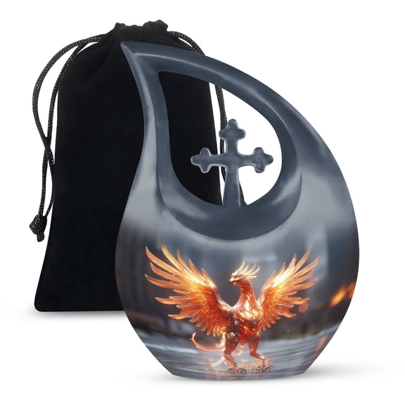 JAGSHASHI Phoenix Urns Women Human Ashes - Urns Adult Male Dad - Urn For Men - Cremation Urn Human Ash - 10 Inch With Velvet Bag - Unique Urn For Adult Male - Urn For Ashes Adult Male & Female