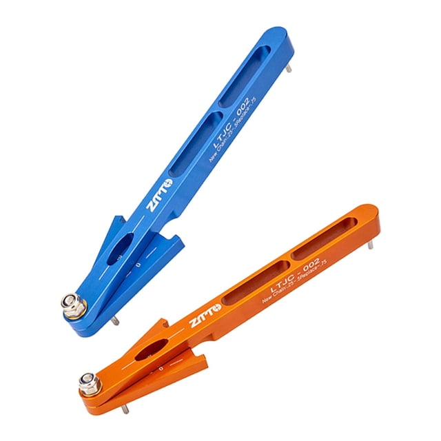 2x comprobador de cadena de bicicleta, indicador de reparación de cadena de bicicleta, indicador de desgaste de cadena Universal, herramienta de medición duradera de aleación de naranja azul DYNWAVEMX verificador de cadena de bicicleta
