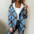 thumbnail image 2 of Women's Casual Thick Zipper Hooded Sweatshirt Coat Tops S Jackets Plaid Long Sleeve Loose Fit Warm Fleece Lined Fashion Essential for Streetwear Loungewear Travel Outfits, 2 of 8