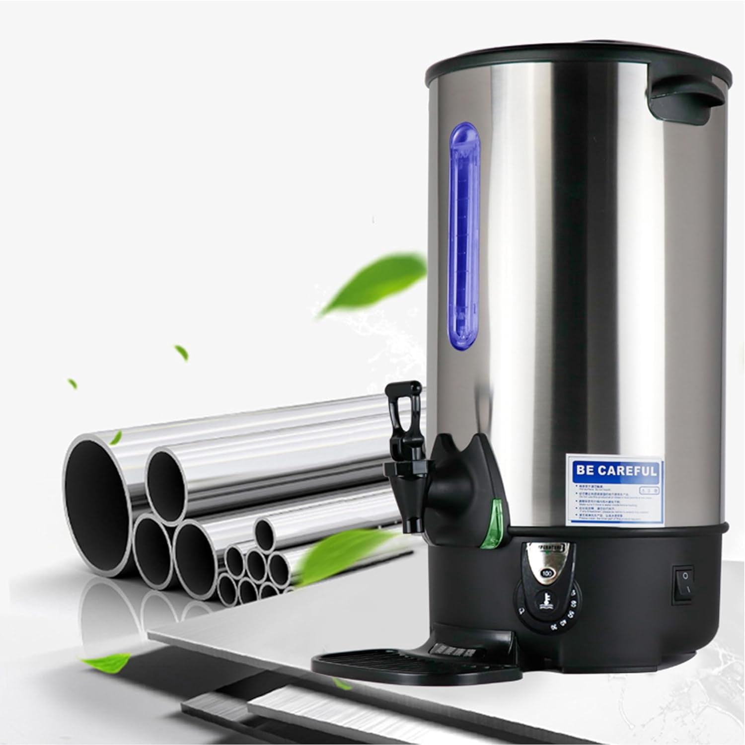 EQCOTWEA 21.7L Hot Water Dispenser Electric Boiling Bucket Boiler Stainless Steel Coffee Tea Beverage Warmer