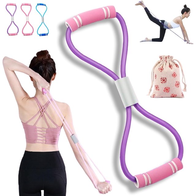 Bande de Résistance Saludea, Bande de Résistance Figure 8 avec Poignées, Sangle D\'entraînement Physique Extensible pour Entraînements du Corps Entier, Entraînement de Force, Flexibilité, Corde Élastique pour la Maison, Gym