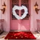 thumbnail image 4 of Guirnalda decorativa con forma de corazón para San Valentín | Corona floral iluminada | Plástico rosa resistente al agua | Decoración colgante para bodas, compromisos, aniversarios y fiestas | Uso, 4 of 6