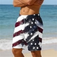 thumbnail image 4 of Gamivast Swim Trunks for Men Elastic Waist Drawstring American Flag Graphic Shorts with Pockets Quick Dry Beach Shorts Loose Fit Mid Thigh Swim Shorts Summer Vacation Wear, 4 of 6