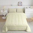 thumbnail image 2 of Castle Fairy Hippie Vertical Stripe Queen Comforter Set 3 Pieces,Tribal Linear Pattern Comforter Sets Queen,Pale Yellow Light Gray,Reversible,1 Comforter and 2 Pillowcases, 2 of 6