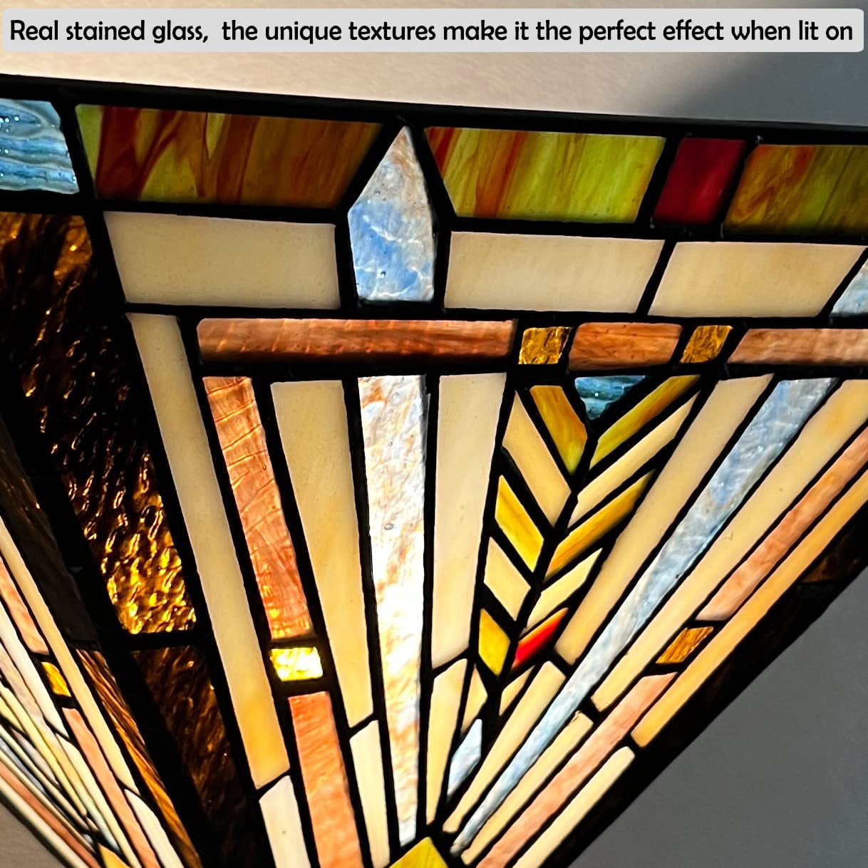 Tiffany Torchiere Floor Lamp,Stained Glass Lamp Shade