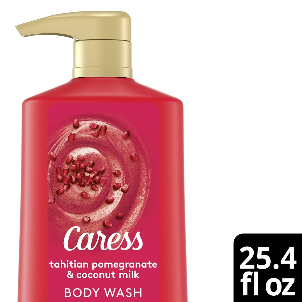 Caress Exfoliating Body Wash with Pump Tahitian Pomegranate & Coconut