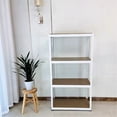 thumbnail image 4 of Miekor Furniture Storage Rack Shelving Unit Storage Shelf Steel Garage Utility Rack 4-Shelf Adjustable Shelves Heavy Duty Display Stand for Books, Kitchenware, Tools Boltless Assembly (White) BS7841, 4 of 6