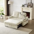 thumbnail image 2 of LUCKHAO 54" Modern Chenille Loveseat Pull-Out Couch Bed  , 3-in-1 Convertible Sleeper Sofa Bed with Adjustable Backrest ,with USB Ports, Phone Holder & 2 Cup Holders for Living Room/Bedroom, 2 of 27