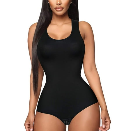 

Women Shapewear Bodysuit Slim Body Shaper Sexy Scoop Neck Thong Bodysuit Tummy Control Jumpsuit Tops