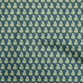 thumbnail image 1 of oneOone Polyester Spandex Teal Blue Fabric Asian Paisley Block Fabric For Sewing Printed Craft Fabric By The Yard 56 Inch Wide, 1 of 4