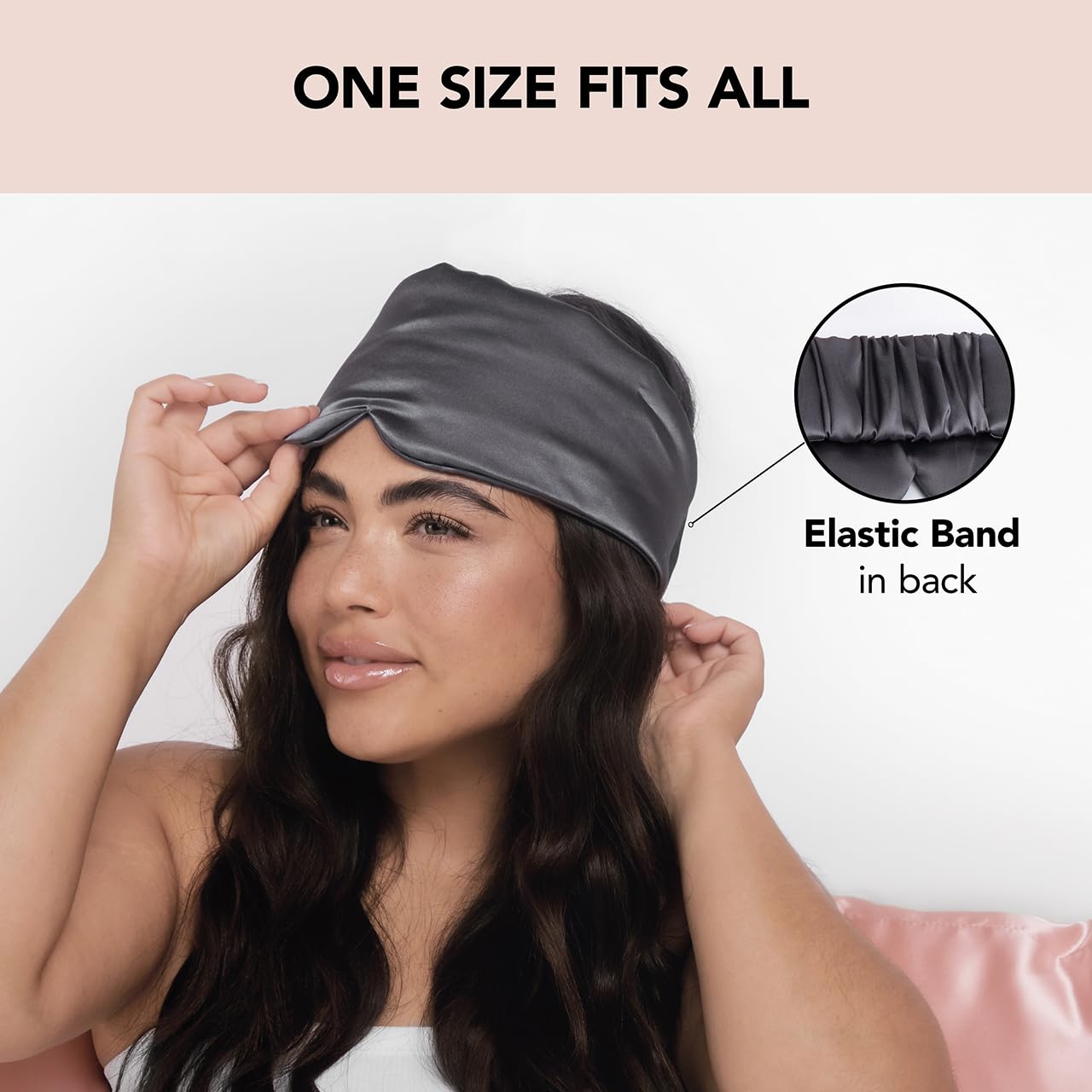 Kitsch Satin Pillow Sleep Eye Mask Charcoal photo 8