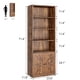 thumbnail image 3 of Estilo rural-style 6 niveles freestanding de madera estante con doors y abiertos estantes, industrial look, retro brown para sala de estar, dormitorio, oficina, 3 of 6