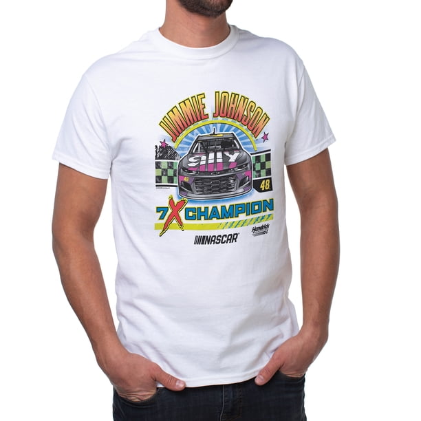 DelSol Camiseta (2XL) Camiseta NASCAR Classic Crew para hombre - Jimmie Johnson - 9 Blanco 1 Pc DelSol DelSol Camiseta (2XL) 1 Pc