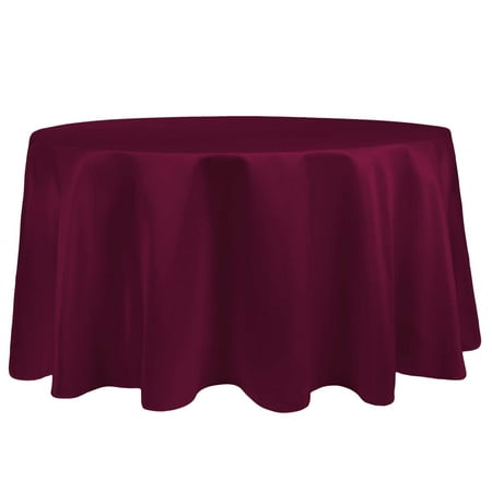 

Ultimate Textile (3 Pack) Satin 102-inch Round Tablecloth - for Wedding Special Event or Banquet use Burgundy Red