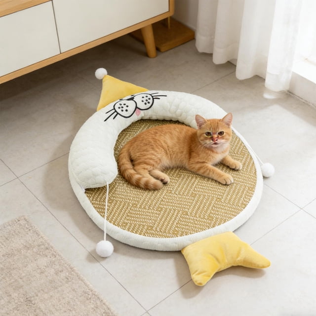 Cama para gatos, tapete refrescante, cama para perros, reutilizable, portátil, lavable para gatos o perros pequeños, cómoda, extraíble, para cachorros Verde L
