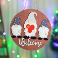thumbnail image 3 of Billuyoard Placa de puerta de bienvenida de Navidad, colgante decorativo de Navidad de temporada, decoración de puerta de muñeca sin rostro, adorno de Kits de decoración para fiestas Billuyoard HA069783-00, 3 of 6