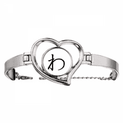 Japanese Hiragana Character WA Bracelet Heart Jewelry Wire Bangle