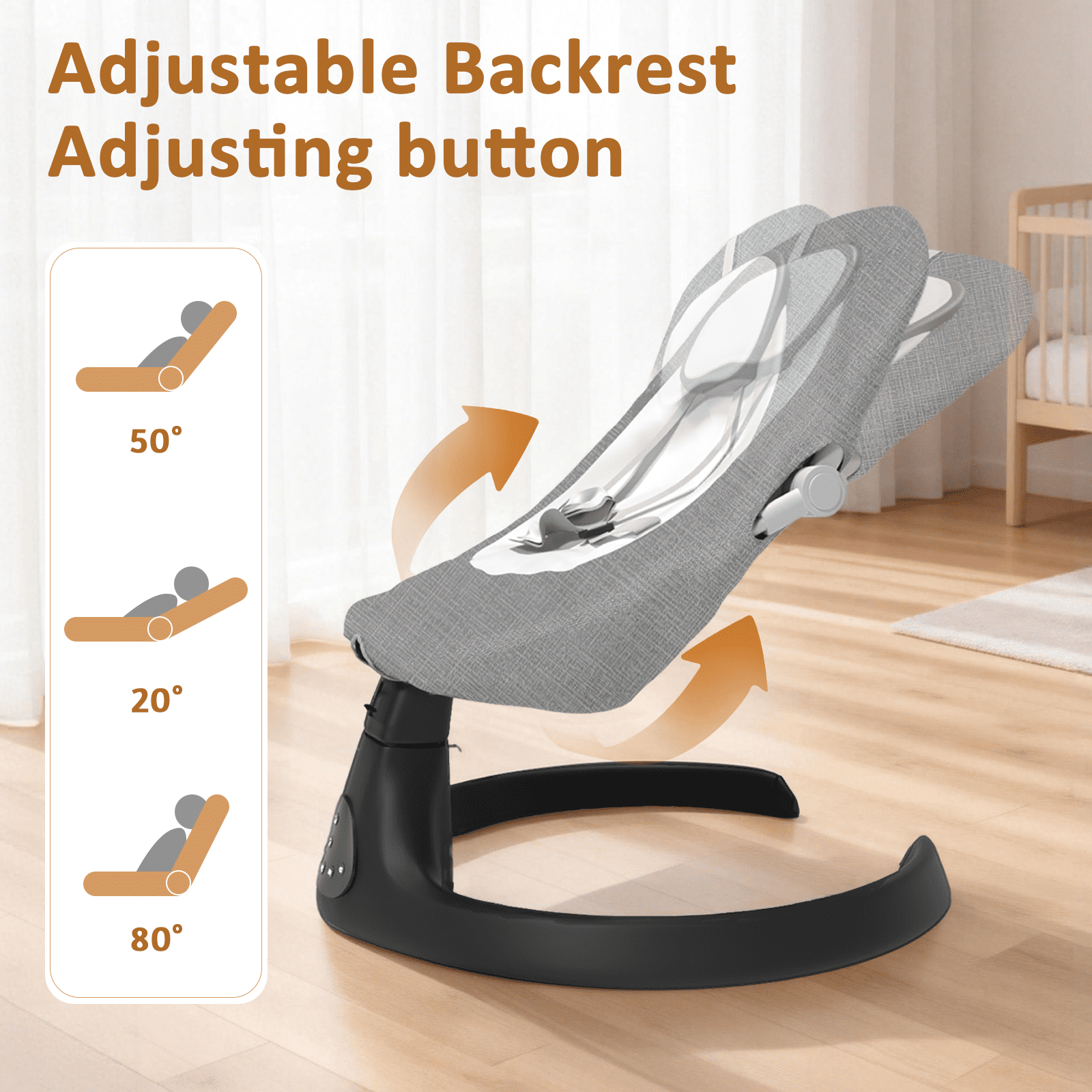 G TALECO GEAR Baby Swings for Infants, Electric Swing for Baby 0-12 Month, Indoor Baby Swing for Newborn Girl Boy, Gray