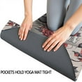 thumbnail image 3 of Beige Skull Crow Flower Pattern Hot Yoga Mat Towel Non Slip for Hot Yoga - Quick-Drying Yoga Mat Cover with 4 Corner Pockets with Travel Bag - Hot Yoga Towel Non Slip 74"x26", 3 of 6