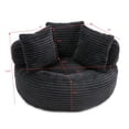 thumbnail image 6 of Leumius Lazy Sofa,Corduroy Fabric Oversized Bean Bag Sofa with High Back,Lounge Floor Sofa for Gaming,Reading Living Room Bedroom Office,Black, 6 of 6