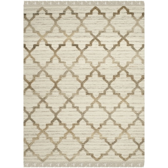 SAFAVIEH Kenya Charmaine Trellis Geometric Wool Area Rug, Natural, 9' x 12'