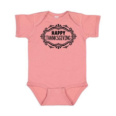 

Inktastic Happy Thanksgiving with Decorative Border Gift Baby Boy or Baby Girl Bodysuit
