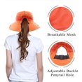 thumbnail image 4 of Womens Sun Hat, UPF 50+ Foldable Cap, Beach Wide Brim Hat Orange, 4 of 5