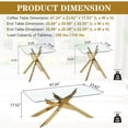 thumbnail image 4 of 3-Piece Tempered Glass Coffee Table Set, 1 Coffee Table & 2 End Tables with Geometric Metal Legs for Living Room, Office, 4 of 9