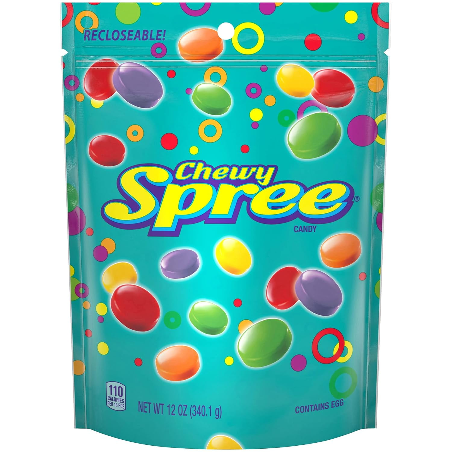 (4 pack) Spree Chewy Candy Bag, 12 oz