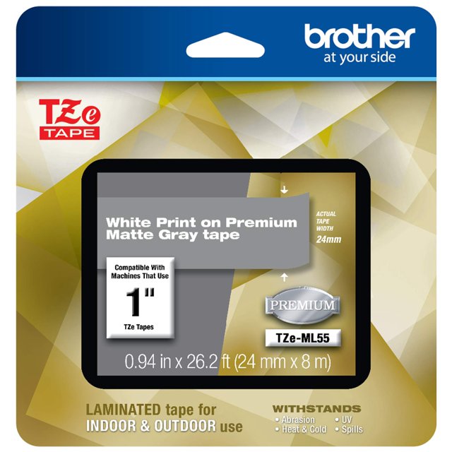 Cinta adhesiva Brother P-touch TZe-ML55 blanca 24 mm x 8 m