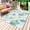 Blue, variant on Teal Blue Flower Outdoor Rug 6x9 Ft - Reversible Patio Rug Outdoor Camping Rugs, Abstract Garden Botanical Leaves Washable Indoor Outdoor Area Rugs, Non-Slip Outdoor Carpet Runner for Deck/Porch