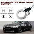 thumbnail image 3 of Xotic Tech Tow Hook Ring Front Bumper Screw On Mount Bracket Compatible with BMW 1 3 5 6 X5 X6 Series (Silver), 3 of 8
