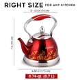 thumbnail image 5 of HausRoland Stainless Steel Stovetop Kettle with Ergonomic Handle 0.74 Qt (0.7 L) Tea Kettle for Stove Top, Red, 5 of 7