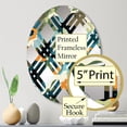 thumbnail image 3 of Designart "Vintage Renaissance V" Camouflage Plaid Round Wall Mirror - Oval Printed Decorative Mirror - Multiple Color Options, 3 of 5