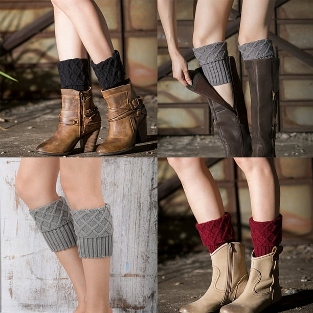 1 Pair Women Winter Crochet crochet boots socks Boot Cuffs Knit Toppers Boot Socks Leg Warmers Solid Leg Warmers Girls Lady