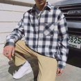 thumbnail image 3 of Camisas y blusas de manga larga para hombre, ropa de carga a cuadros, lujo, elegante, XXL, estilo coreano, tops para hombre, estética, hipster, novedad en S, 3 of 5
